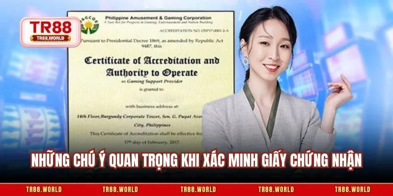 Những chú ý quan trọng khi xác minh giấy chứng nhận